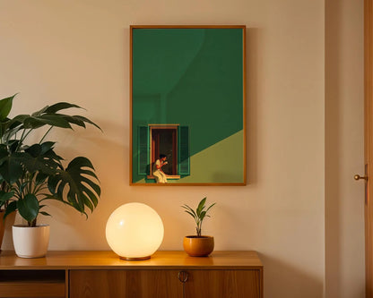 Window Coffee Morning Print, Minimalist Cozy Kitchen Wall Art